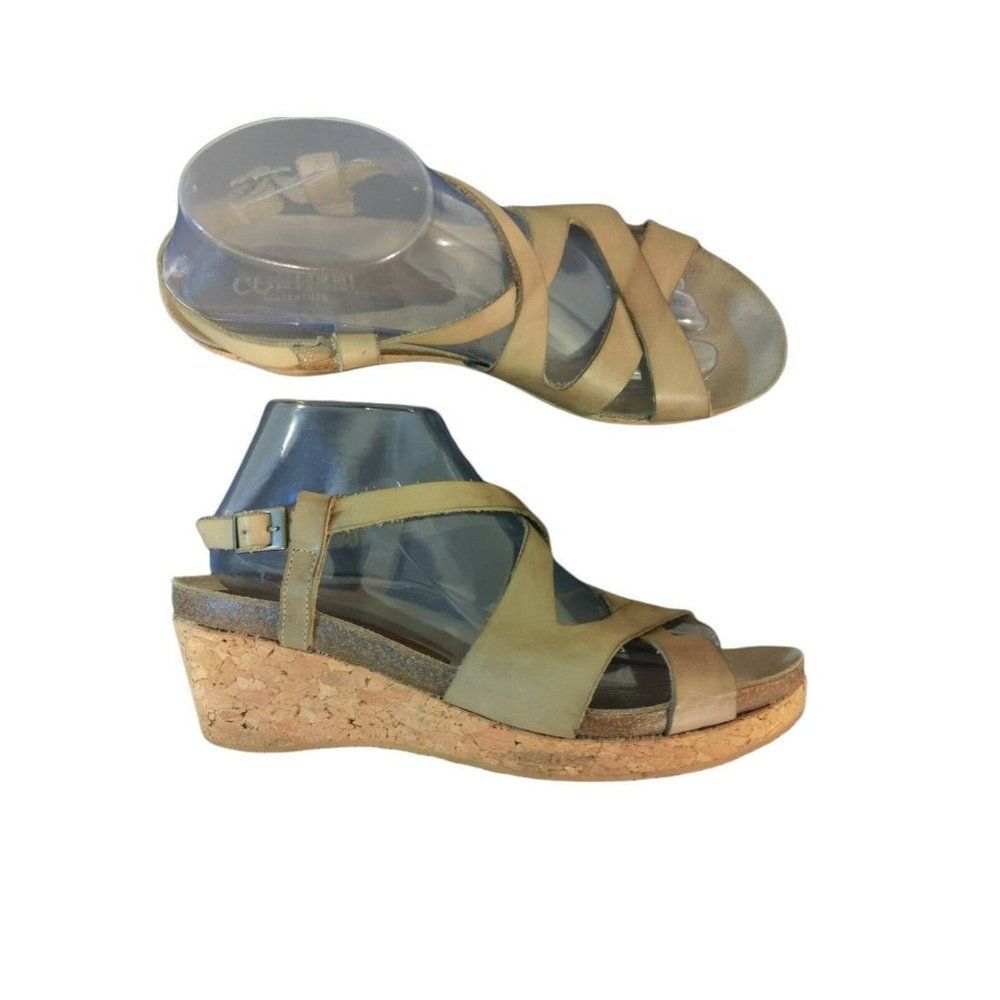 Cordani Calzature Wedge Cork Heels Shoes Sandal EU40 Brown Leather Buckle